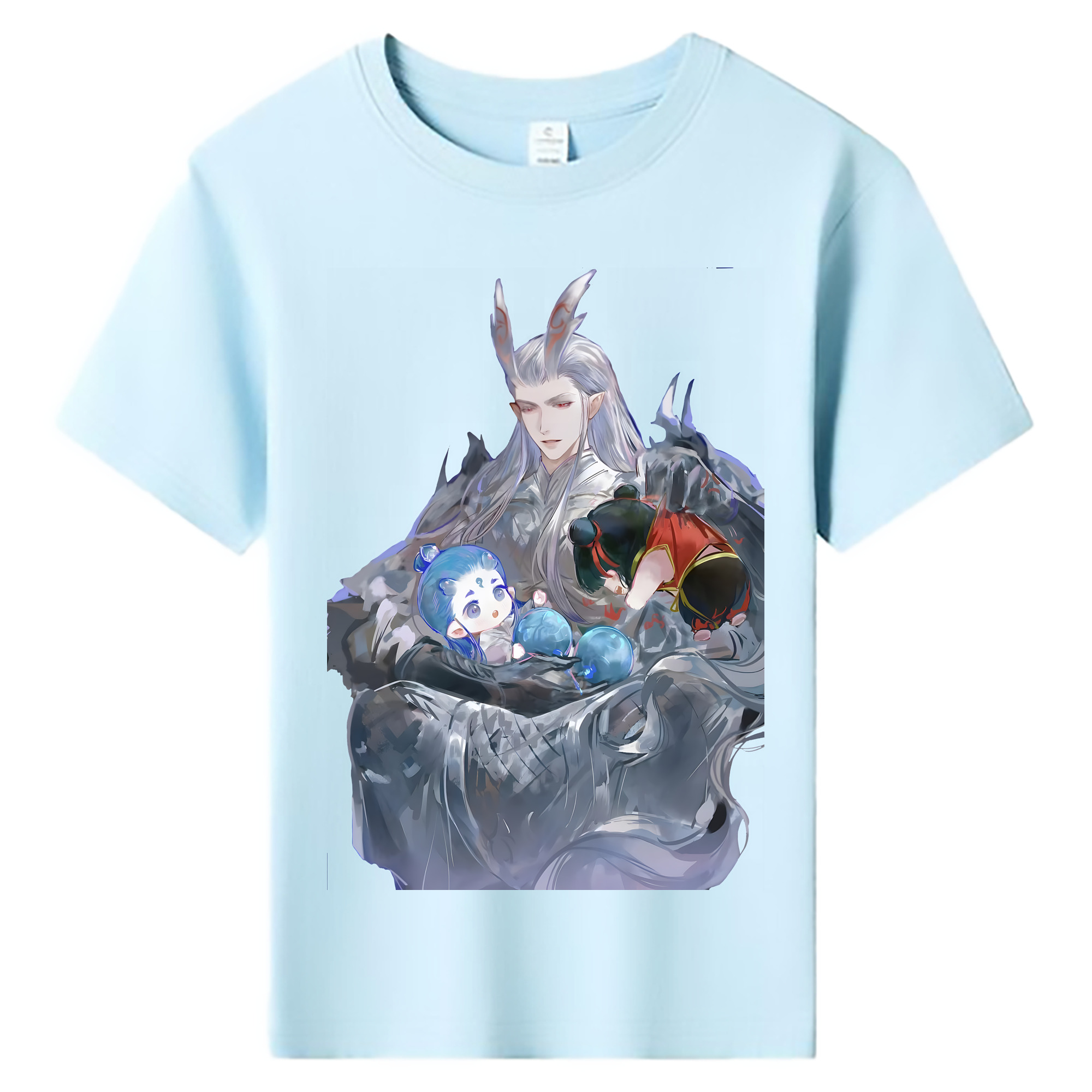 （画像用） Ne Zha 2 ナタ 魔童の大暴れ 綿100％キッズTシャツ（フロントプリント）
